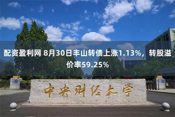 配资盈利网 8月30日丰山转债上涨1.13%，转股溢价率59.25%