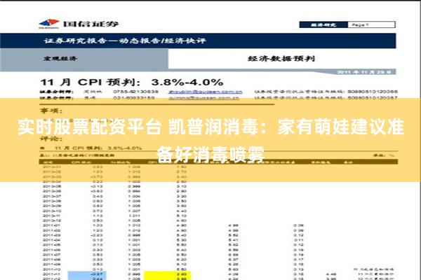 实时股票配资平台 凯普润消毒：家有萌娃建议准备好消毒喷雾