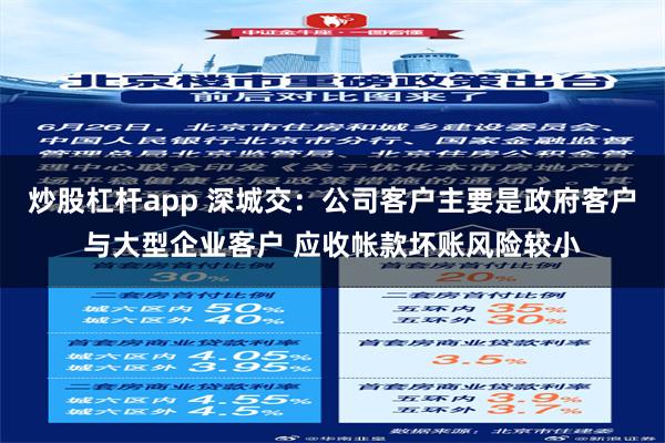 炒股杠杆app 深城交：公司客户主要是政府客户与大型企业客户 应收帐款坏账风险较小