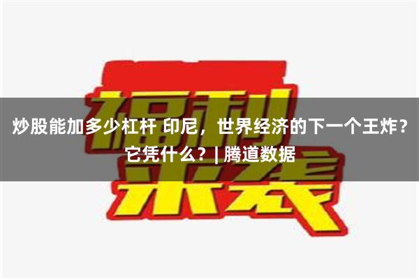 炒股能加多少杠杆 印尼，世界经济的下一个王炸？它凭什么？| 腾道数据