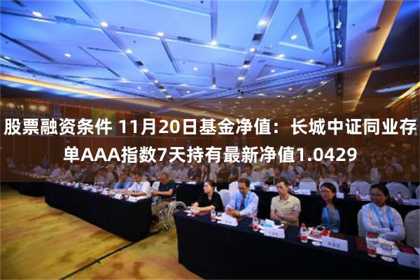 股票融资条件 11月20日基金净值：长城中证同业存单AAA指数7天持有最新净值1.0429